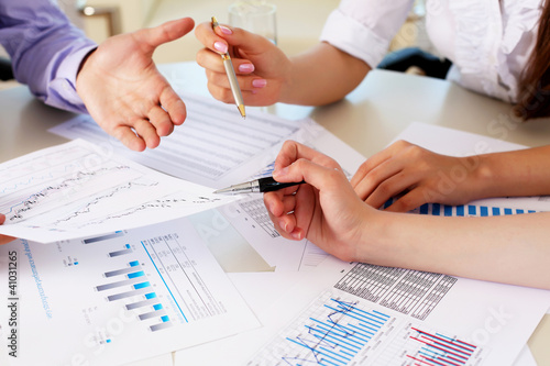 Photo: financial and business documents on the table financial and business documents on the table