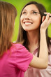 Photo: Two teenage girls dye their eyelashes Two teenage girls dye their eyelashes