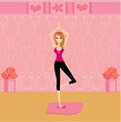 woman in a traditional yoga pose vector illustration