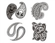traditional paisley floral designs, textile, Rajasthan, India