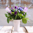 bouquet de fleurs bleues, carré