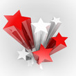Stars with Canada flag colours