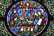 Paris - windowpane from Saint Denis - Jesus and evangelists Paris - windowpane from Saint Denis - Jesus and evangelists