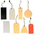 set of labels of various shapes on a white background