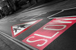 Road sign, slow