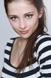 Portrait of beautiful sexy young woman face with green eyes look Portrait of beautiful sexy young woman face with green eyes look