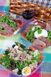 Pic-nic basket and salads