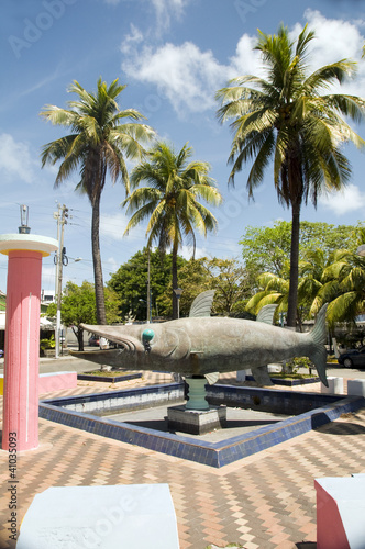 Photo: barracuda fish monument statue San Andres Island Colombia South barracuda fish monument statue San Andres Island Colombia South