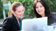 Video: Businesswomen Wireless Tools Downtown Café Businesswomen Wireless Tools Downtown Café
