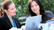Video: Female Business Executives Meeting Outdoors Female Business Executives Meeting Outdoors