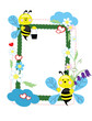 Illustration: Frame with bees Frame with bees
