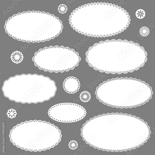 Vector: Set of oval vintage frames Set of oval vintage frames