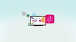 Apps on TV Screen Intro Animation with Alpha Matte Apps on TV Screen Intro Animation with Alpha Matte