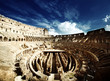inside of Colosseum in Rome, Italy