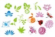 colorful nature icons , Eco friendly ,India, Asia