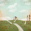Illustration: vintage landscape vintage landscape
