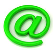 Green metallic AT symbol 3d - email icon Green metallic AT symbol 3d - email icon
