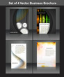 set of four business brochure vector