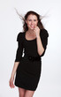 Pretty teenage girl in black dress