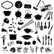 food and kitchen items, vector graphics