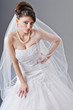 Bride in wedding dress in studio shooting