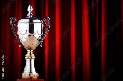 Photo: Prize cup against the background Prize cup against the background