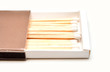 matches with a white head in a box isolated on white background