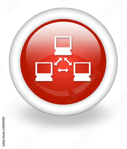 Illustration: Light Red Icon "Network" Light Red Icon "Network"