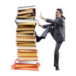 Businessman with books on white Businessman with books on white