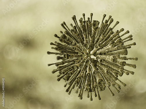 Illustration: Virus seen under a scanning microscope Virus seen under a scanning microscope
