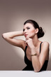 Portrait of luxury woman in exclusive jewelry watch