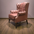 Side of Classic Chesterfield luxury Brown Leather armchair Side of Classic Chesterfield luxury Brown Leather armchair