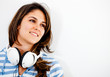 Beautiful woman with headphones Beautiful woman with headphones