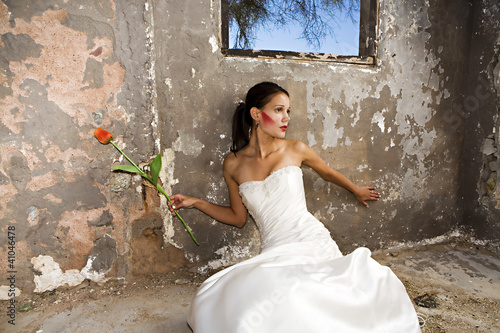 Photo: Bride in grunge setting Bride in grunge setting