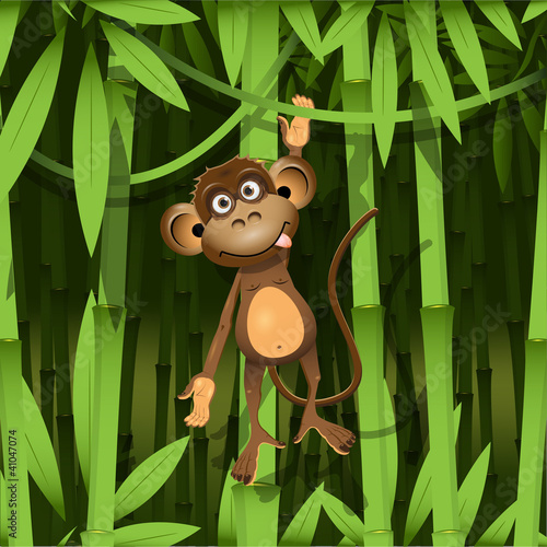 Business jungle monkey street swinging through wall Business jungle monkey street swinging through wall