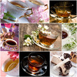 Photo: Still life with flowers and tea Still life with flowers and tea