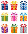 Photo en ligne au meilleur prix vector set of colorful gift box symbols