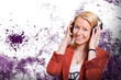 Young female with headphones