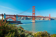 The Golden Gate Bridge in San Francisco with beautiful blue ocea