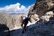 Bergsteiger in den Dolomiten - Alpen