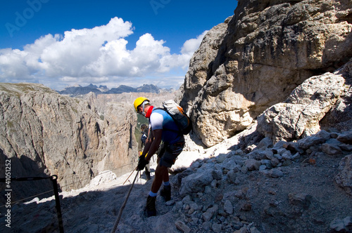 Photo: Bergsteiger in den Dolomiten - Alpen Bergsteiger in den Dolomiten - Alpen