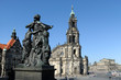 Dresden Hofkirche von der Brühlschen Terasse aus
