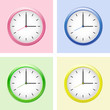 Multicolored clock set. Vector illustration.