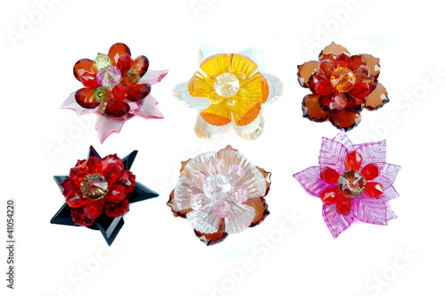 Photo: a craft beaded crystal of flower-shaped brooch a craft beaded crystal of flower-shaped brooch