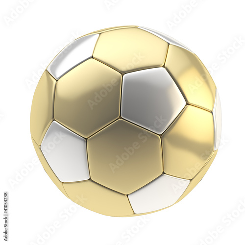 Illustration: Gold and silver football ball isolated Gold and silver football ball isolated