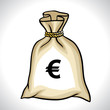 Money bag with euro sign vector illustration