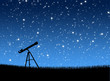 Telescope on the grass Under the Stars