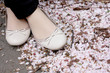 Romantic walk on pink blossom