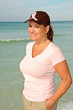 Attractive Woman Wearing Pink Ribbon Attractive Woman Wearing Pink Ribbon