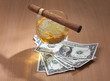 Big cigar and paper money